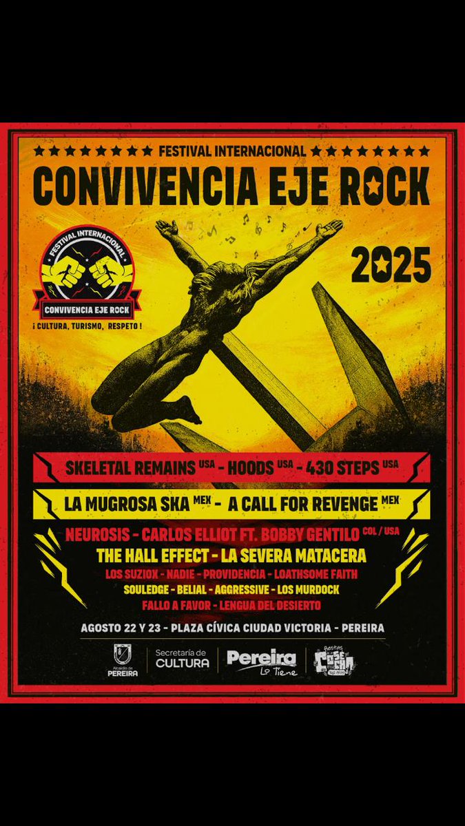 LosMurdock's tweet photo. Nos complace presentarles el cartel oficial del festival @ConvivenciaRock con grandes bandas locales, nacionales e internacionales... ¡Que parchesote!
Pasa por todas nuestras redes para más info
#rock #Pereira #Noticiaspereira #risaralda
#convivenciaejerock #rockfestival #ago22 https://t.co/ncURTDT76M