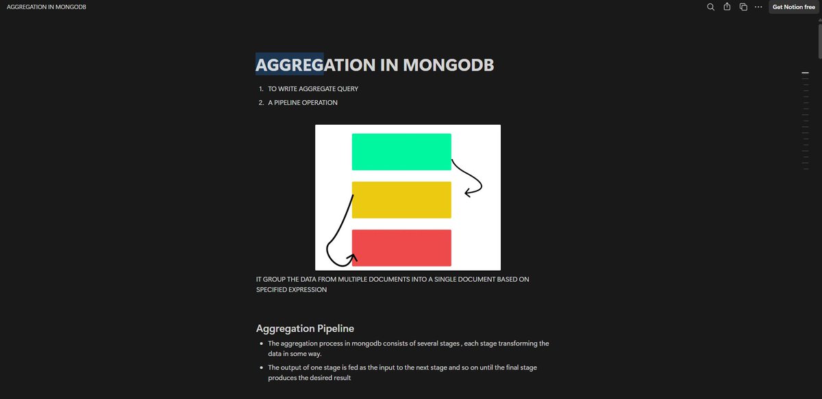 SoumadipMajila's tweet image. Day 4 of MongoDB with Suraj Kumar Jha (@surajtwt_) bhaiya at CODE SNIPPET ✅

Learned about Aggregation Pipeline — a powerful way to process and transform data in MongoDB. 🛠📊

#MongoDB #AggregationPipeline #NoSQL #BackendDev #CodeSnippet #LearningJourney #Day4