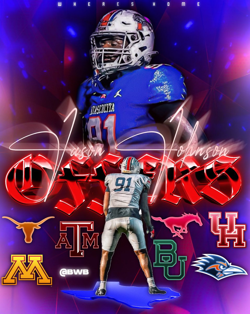 BallinwithBrad (@ballinwithbrad2) on Twitter photo Offers for C/O 2027 DL (<a href="/2Exclusivejason/">Jason Johnson</a> ) so far into his recruitment process👀🔥
Jason Johnson is out of Atascocita HS, in Humble, Texas. As he enters this upcoming szn keep an eye out for him to be a HUGE part of Atascocita’s defensive success👀📈
WHERES HOME🏠❓ Offers for C/O 2027 DL (<a href="/2Exclusivejason/">Jason Johnson</a> ) so far into his recruitment process👀🔥
Jason Johnson is out of Atascocita HS, in Humble, Texas. As he enters this upcoming szn keep an eye out for him to be a HUGE part of Atascocita’s defensive success👀📈
WHERES HOME🏠❓