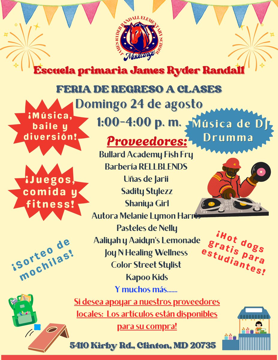 Back-to-School Fair <a href="/JamesRyderRand1/">James Ryder Randall Elementary</a> brought to you by our amazing Community School Coordinator and our Parent Community Advisory Council! Get ready for resources, giveaways, and community fun as we kick off an incredible school year! ❤️💙 #RandallRising #BackToSchool