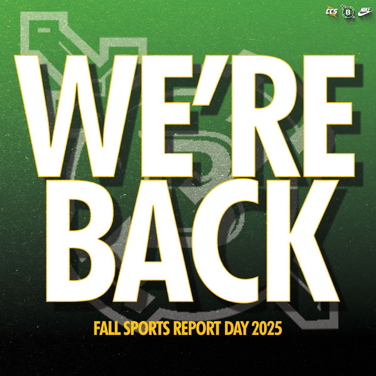 𝐅𝐚𝐥𝐥 𝐒𝐩𝐨𝐫𝐭𝐬 𝐑𝐞𝐩𝐨𝐫𝐭 𝐃𝐚𝐲

Our fall athletics programs have returned to campus and the Blazers will be back in action before  you know it

#GoGreen