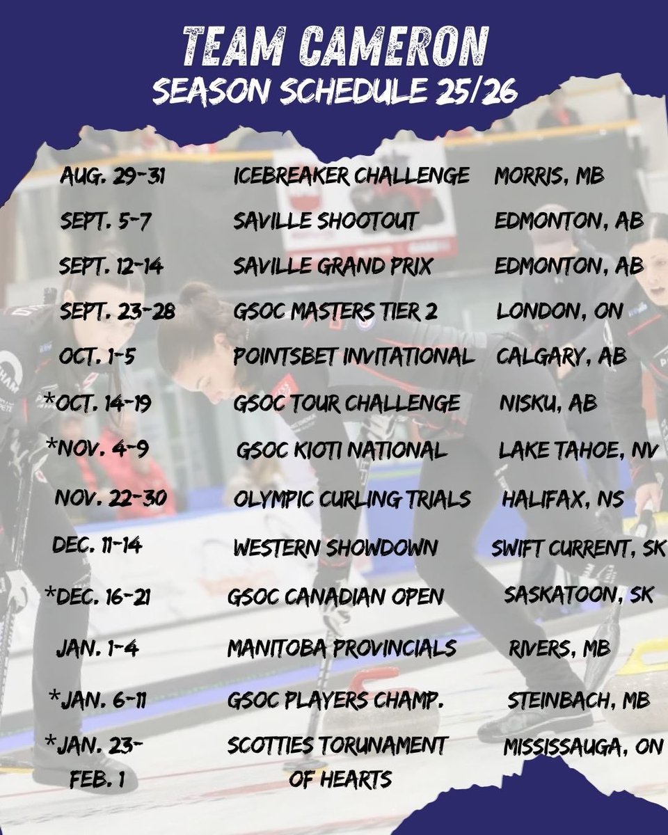 Schedule drop!!

We are counting down the days until we hit the ice at our first event in Morris! 👊🏻🥌