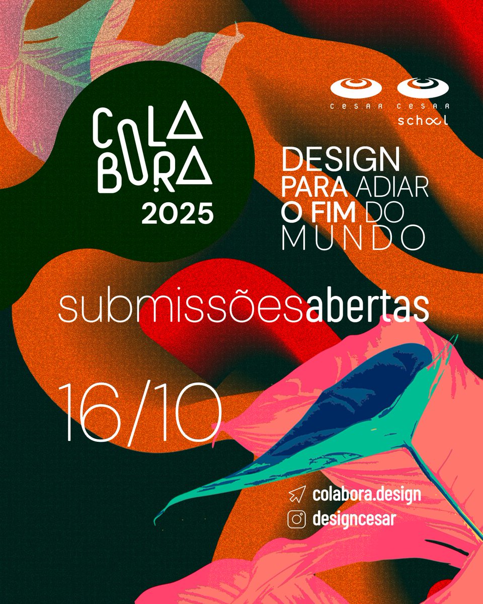 Submissões abertas para o #Colabora!

No dia 16/10, dentro da programação do <a href="/recnplay_br/">REC'n'Play</a>, vamos debater “Design para adiar o fim do mundo”, inspirados por Ailton Krenak.

Se você tem algo a compartilhar que converse com o tema, envie sua proposta para: bit.ly/Colabora2025_S….