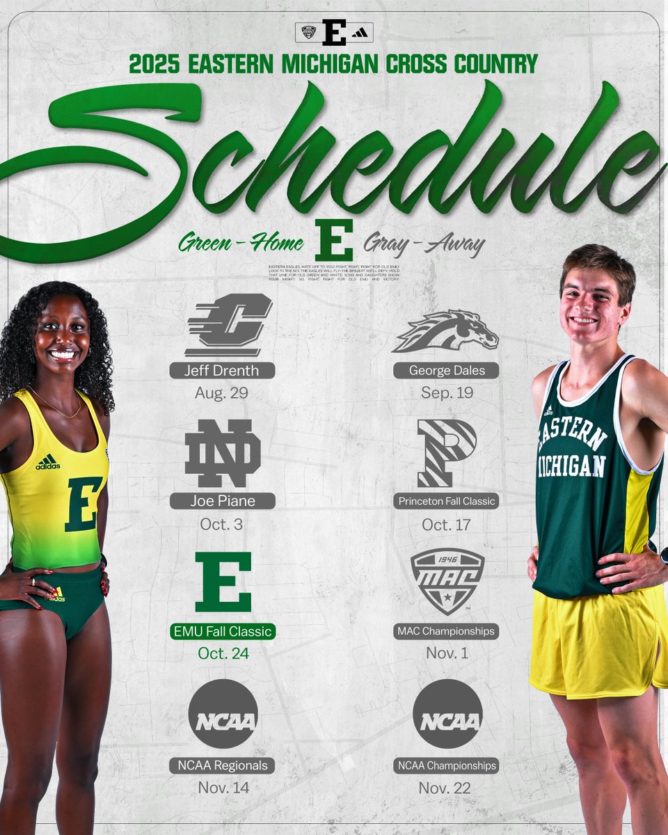 Parks, Whitelaw Announce 2025 Cross Country Schedule

The Eagles are slated for five regular-season meets before entering postseason action

📰tinyurl.com/2y2fknb8

#EMUEagles | #ChampionsBuiltHere🥇