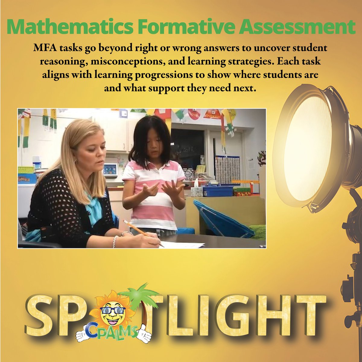 CPALMS (@tweetcpalms) on Twitter photo 𝘽𝙖𝙘𝙠 𝙩𝙤 𝙎𝙘𝙝𝙤𝙤𝙡 𝙬𝙞𝙩𝙝 𝘾𝙋𝘼𝙇𝙈𝙎
The Mathematics Formative Assessment System is a K–12, research-based tool set that uncovers how students think, empowering teachers to adjust instruction. Learn more about MFAS➡️ bit.ly/CPALMSMFAS. #InnovatingLearning 𝘽𝙖𝙘𝙠 𝙩𝙤 𝙎𝙘𝙝𝙤𝙤𝙡 𝙬𝙞𝙩𝙝 𝘾𝙋𝘼𝙇𝙈𝙎
The Mathematics Formative Assessment System is a K–12, research-based tool set that uncovers how students think, empowering teachers to adjust instruction. Learn more about MFAS➡️ bit.ly/CPALMSMFAS. #InnovatingLearning