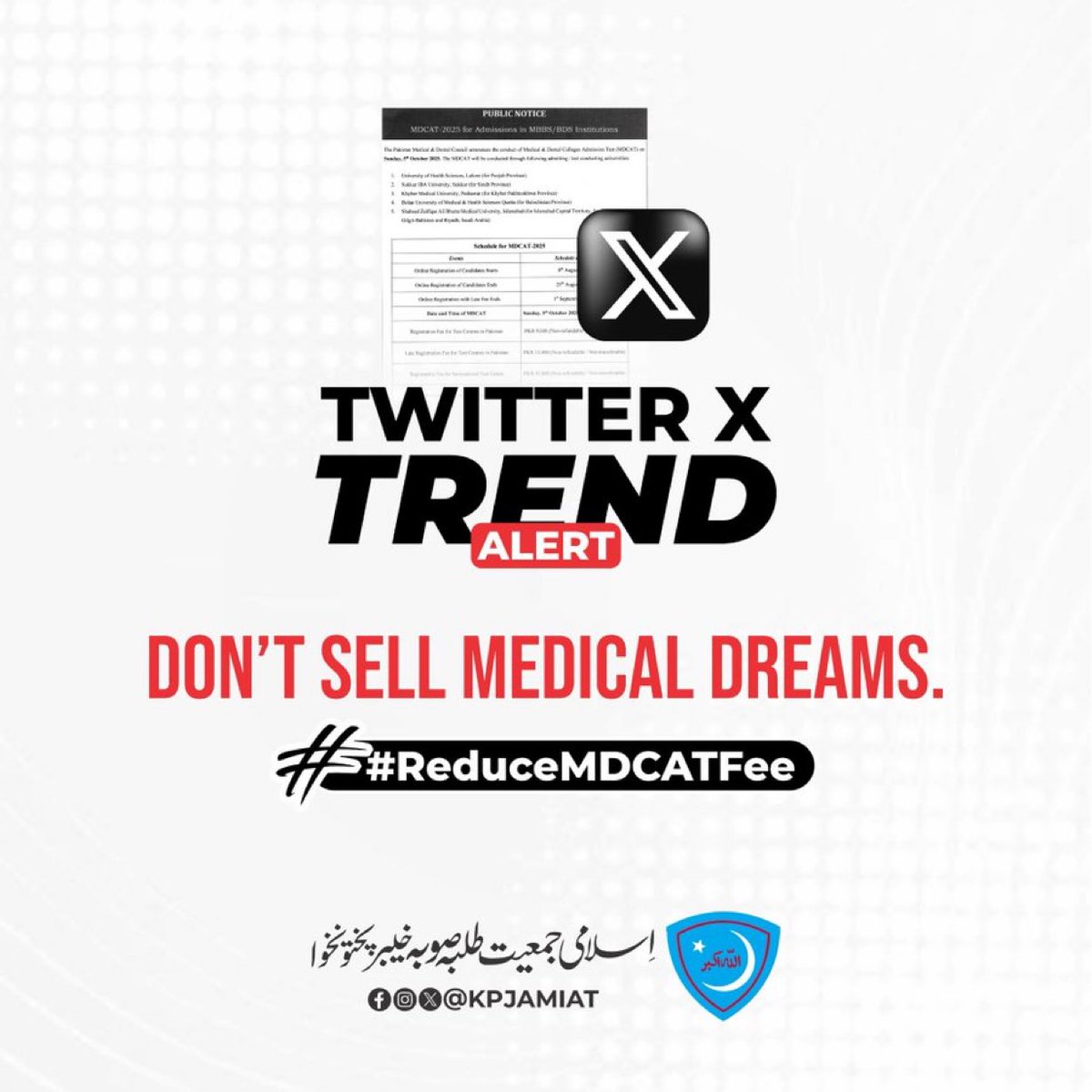 ZiafatURahi's tweet photo. Don't Sell Medical Dreams
#ReduceMDCATFee https://t.co/FqoNn9ID3u