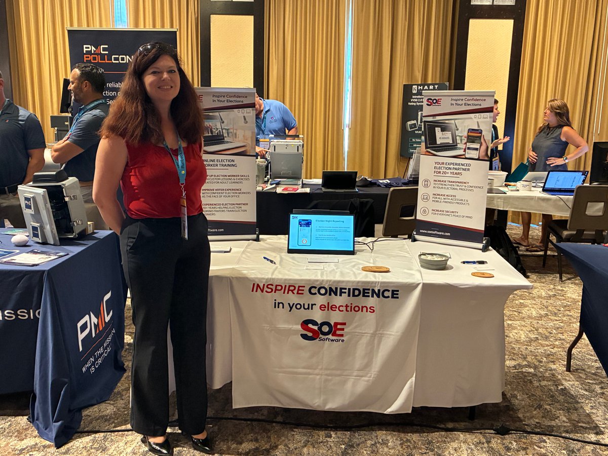SOESoftware's tweet image. Dorothy is having a great week in Pennsylvania at the Pennsylvania Election Personnel Association Conference.

If you’re here, come by the booth to say hello 👋 - she’s excited to meet new faces and catch up with familiar ones.