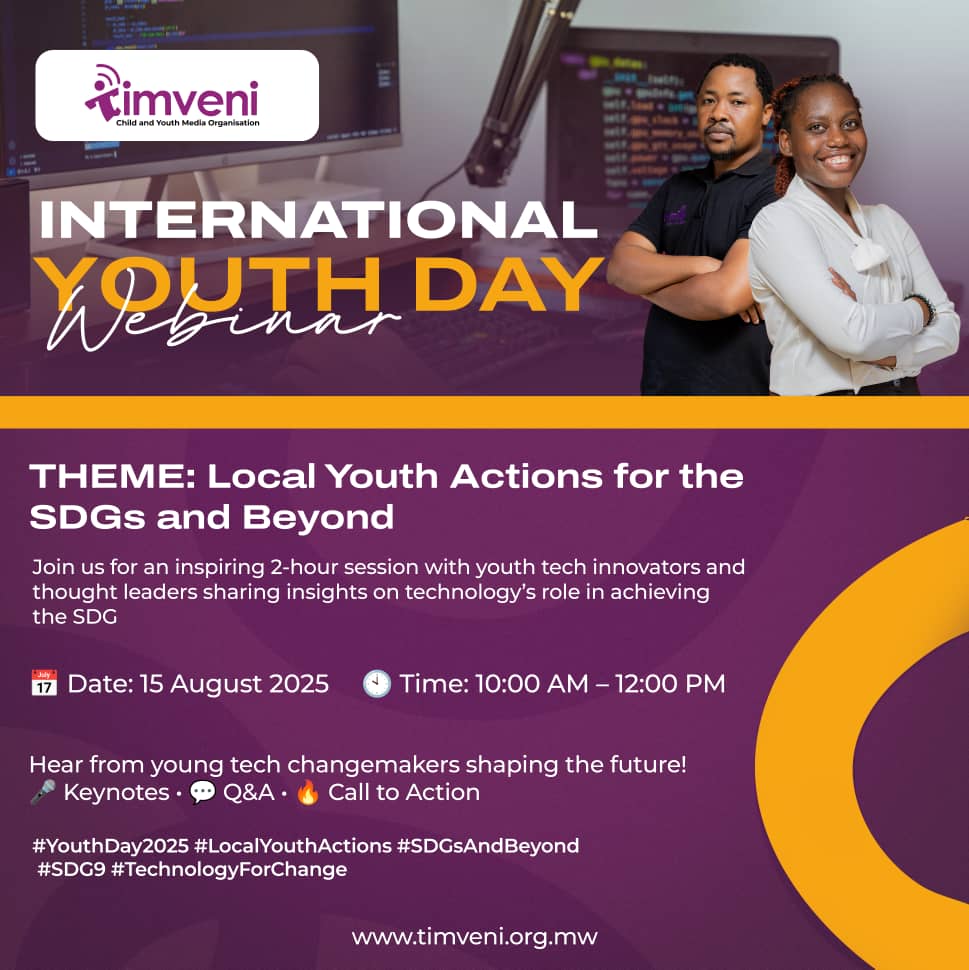 International Youth Day Webinar!

Join us this Friday 15th  August 2025, for an inspiring 2 hour session from 10am to 12 noon, with Youth tech innovators and thought leaders sharing insights on technology's role in achieving the SDG.

Join via: meet.google.com/xhv-qcjf-vsr