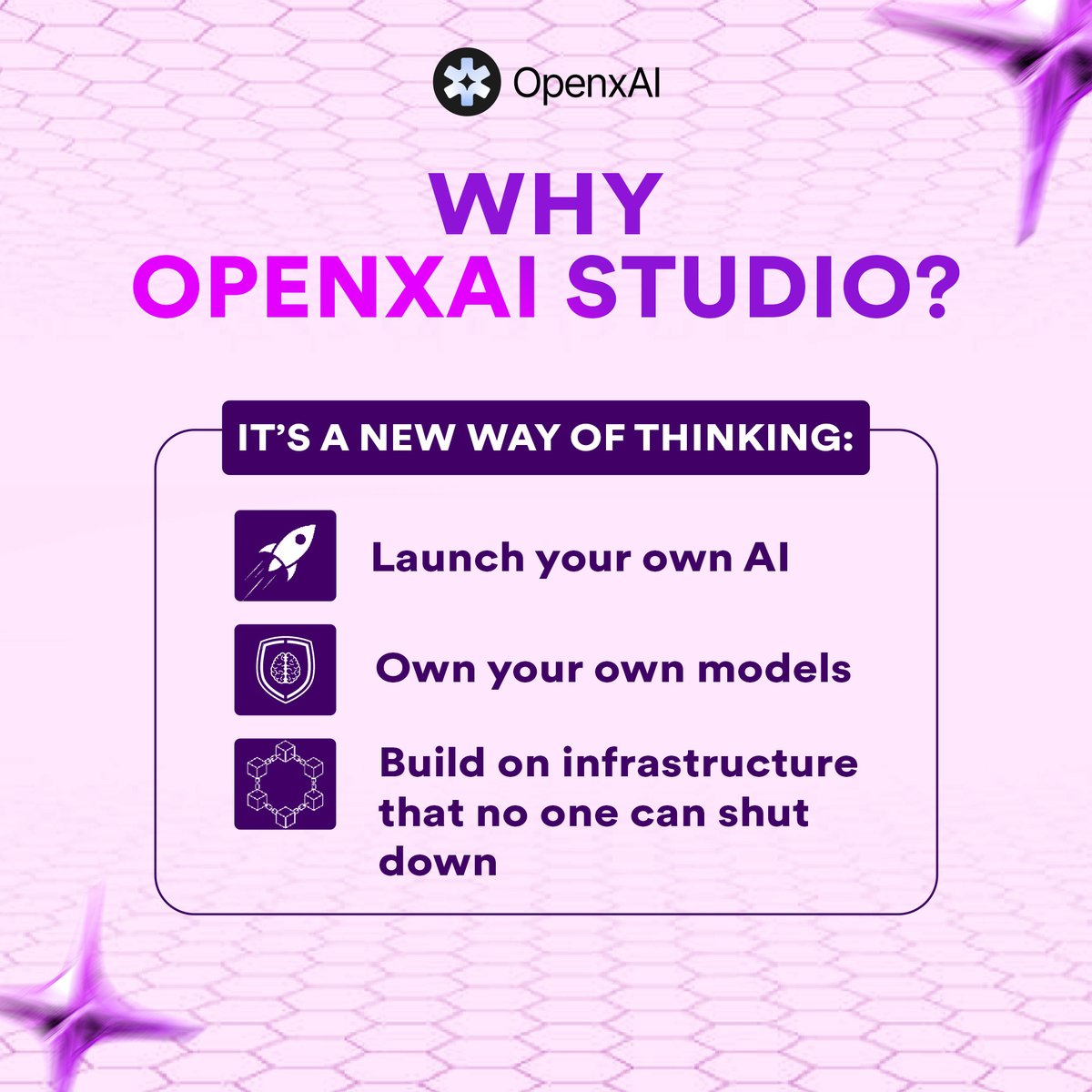 Lakzz22's tweet photo. Tired of AI gatekeepers?
@OpenxAINetwork puts the keys in your hands.
Run your own models. No shutdown button.
Explore → https://t.co/tlPkO1oiu7 https://t.co/Puq2ErBq5d