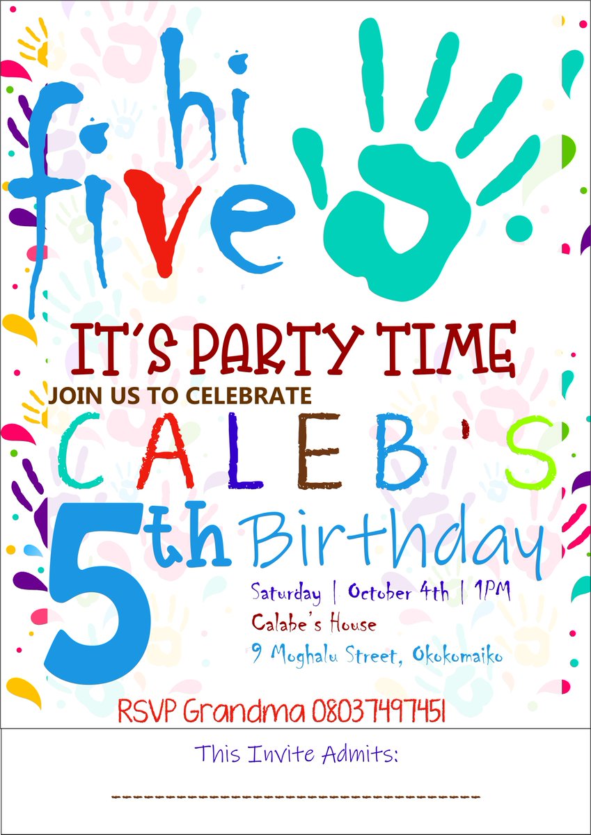 SA_Multimedia_'s tweet photo. 🎨✨ Bright colors, bold letters, and a splash of fun — that’s how we roll at SA Multimedia!
We loved bringing Caleb’s 5th birthday vision to life with this vibrant, playful invite that says party before the day even arrives. 🖐🎉

#GraphicDesign #birthdayinvitedesign https://t.co/D1Lma9ualI