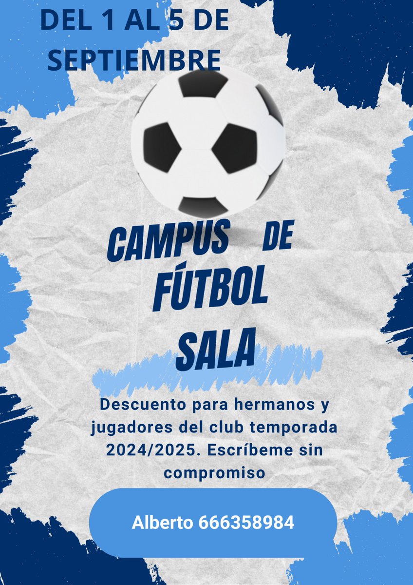 Apuntate al Campus de Futbol Sala que organiza nuestro club entre el 1 al 5 de Septiembre en Ascao.  Plazas limitadas