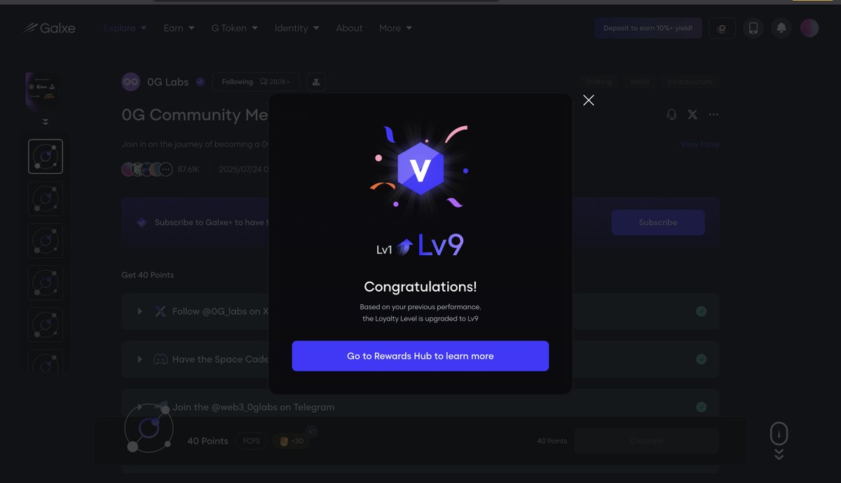 oracle100.eth (✸,✸) 🦣 Kaisar KGen .lvl🆙 (@itz_tentebo) on Twitter photo LEVEL UP!!
Did you know that completing <a href="/0G_labs/">0G Labs (Ø,G) - AI L1</a> tasks on Galxe helps improve your Level on Galxe? the tasks won't be for long. complete them now!
app.galxe.com/quest/0Glabs/G… LEVEL UP!!
Did you know that completing <a href="/0G_labs/">0G Labs (Ø,G) - AI L1</a> tasks on Galxe helps improve your Level on Galxe? the tasks won't be for long. complete them now!
app.galxe.com/quest/0Glabs/G…