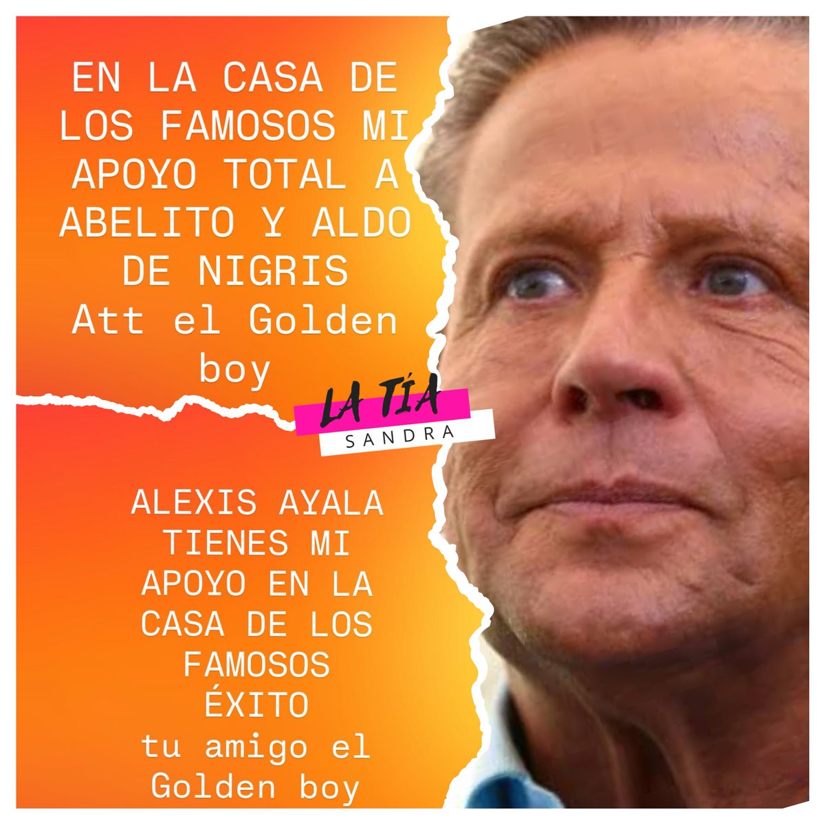 TuTiaSandra's tweet photo. El golden boy ALFREDO ADAME expresa su apoyo a ALEXIS AYALA, ABELITO y ALDO DE NIGRIS
“Mi apoyo total a Abelito y Aldo De NIGRIS”
#LaCasaDeLosFamososMx #AldoDeNigris #teamno #abelito #LCDLFMx3 #LaCasaDeLosFamososMx3 #LaCasaDeLosFamososMexico https://t.co/4Tt9NZGjtm