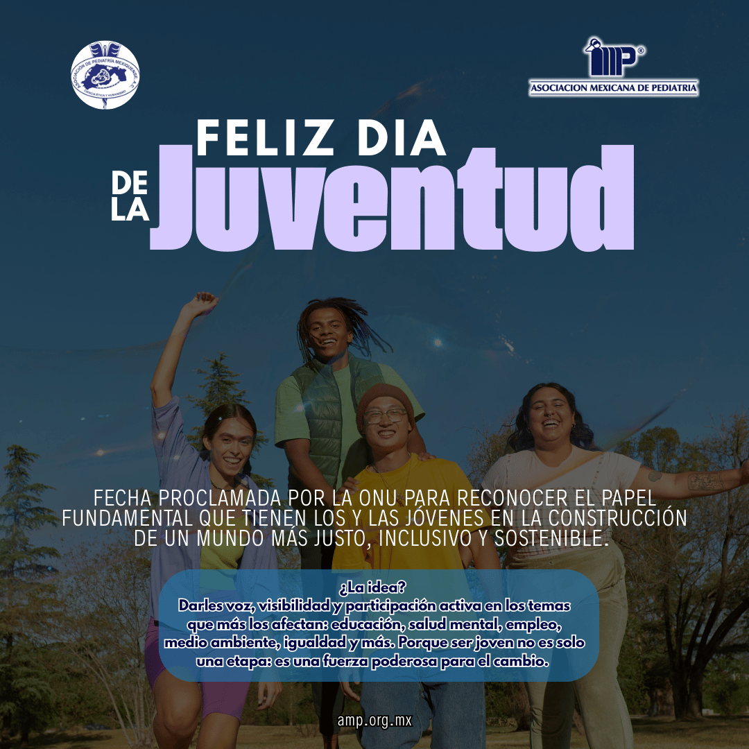💡 En el #DíaDeLaJuventud celebramos la fuerza, la voz y las ideas que transforman el mundo. 🌍💪
Ser joven es ser motor de cambio.
#Juventud #SaludJuvenil #AMP #Pediatría