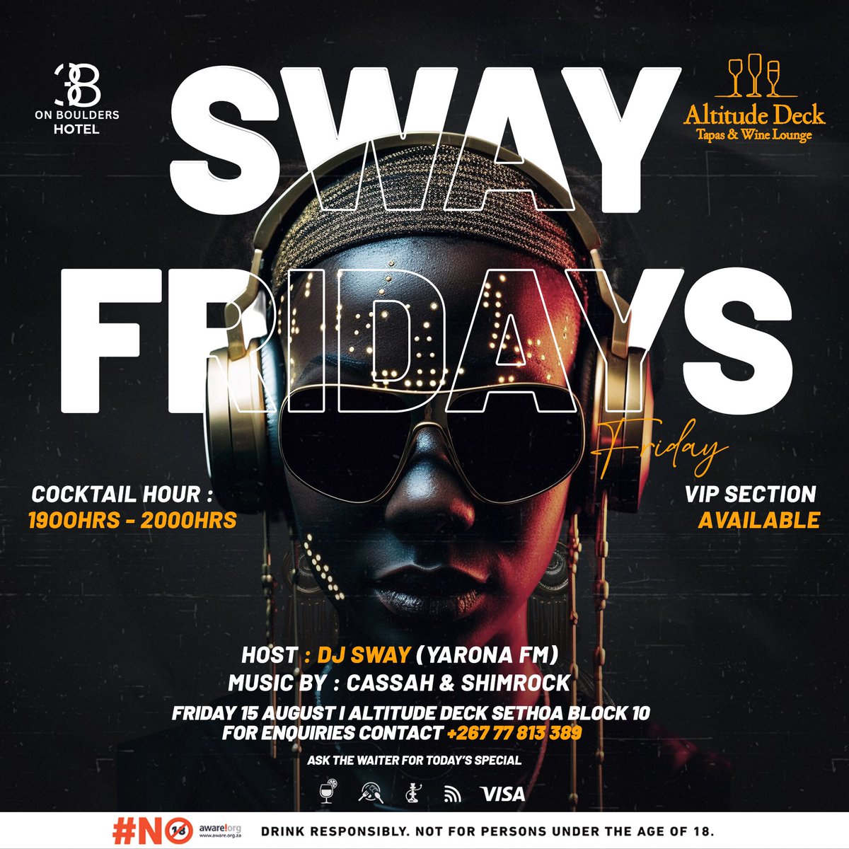 Evening X. So I have been working on a concept and I plan to shape it as we go into the summer. We called it #SwayFridays and its really that spot to unwind after a long week in the office. 

My friends are going to be on the lineups as the Fridays goes. Lets enjoy the summer