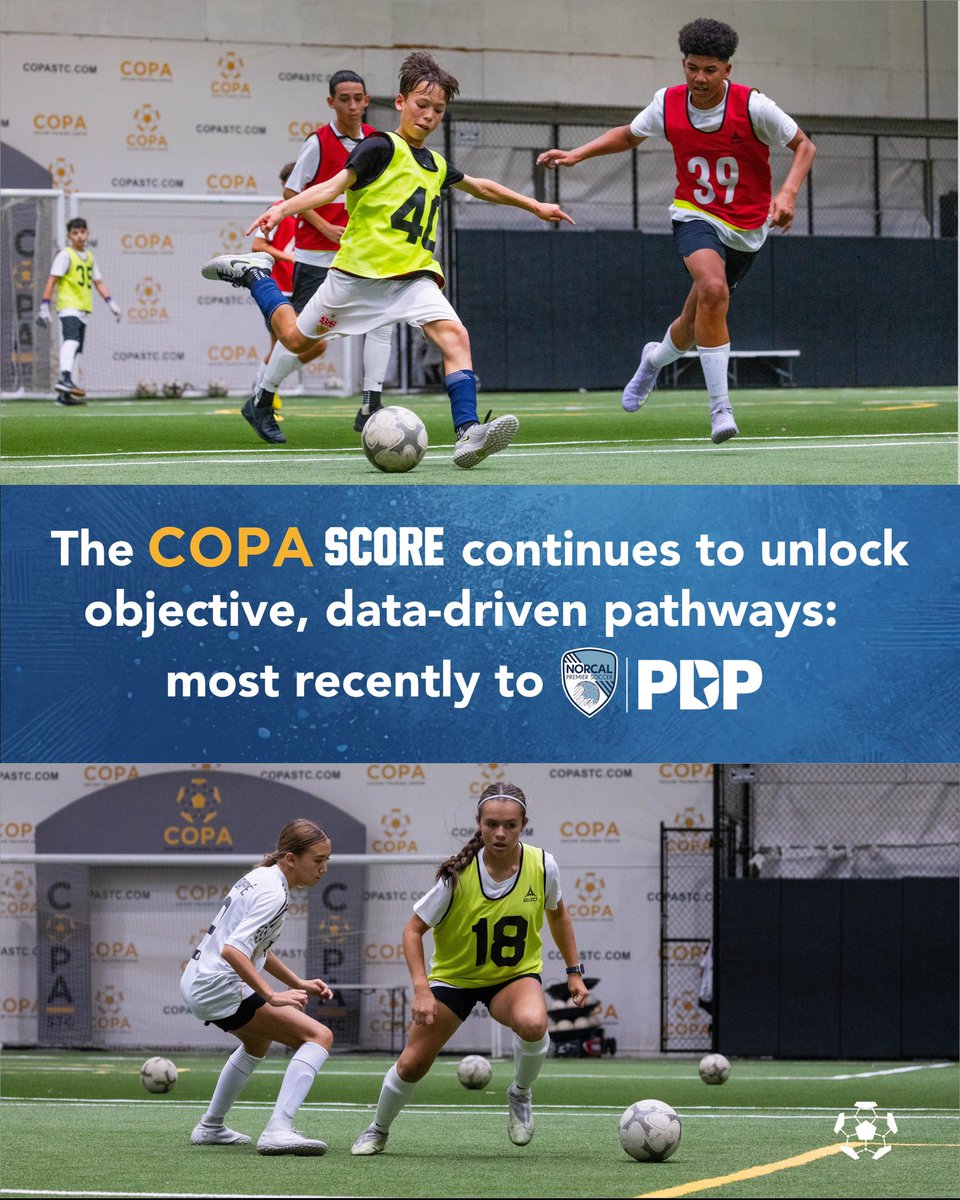 COPA Soccer Training Center (@copastc) on Twitter photo The COPA Score continues to create objective pathways for players- this time to <a href="/NorCalPreSoccer/">norcalpresoccer</a> PDP.
No politics. No shortcuts.
Just data through the #COPAScore providing opportunities The COPA Score continues to create objective pathways for players- this time to <a href="/NorCalPreSoccer/">norcalpresoccer</a> PDP.
No politics. No shortcuts.
Just data through the #COPAScore providing opportunities