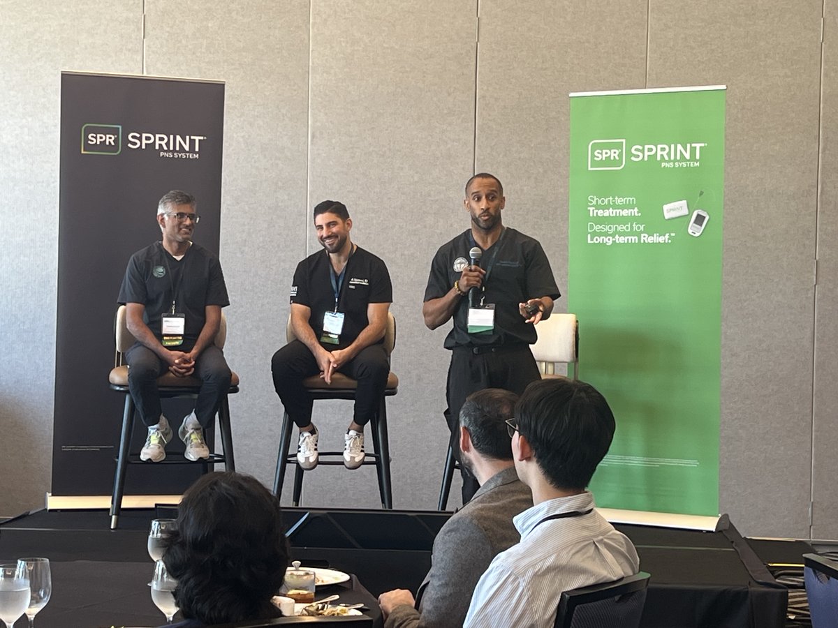 Highlights from @WAPMU Summer Meeting in Chicago!

Thank you to our outstanding faculty, Drs. Amit Gulati, David Reece, &amp; Ali Valimahomed for an insightful &amp; engaging presenation on the latest #SprintPNS data for low back, shoulder, and headache pain at our Lunch Symposium.