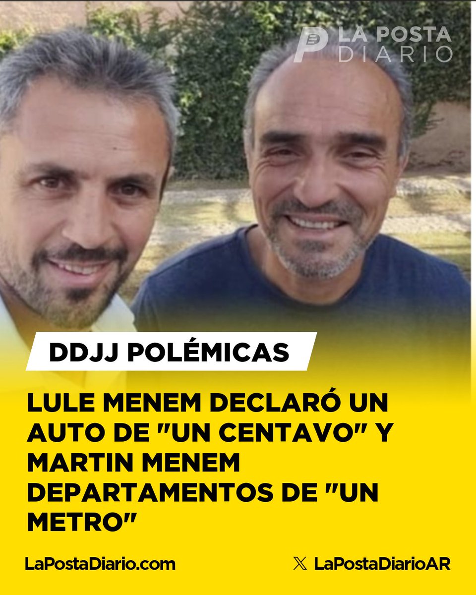 🟡 DECLARACIONES JURADAS POLÉMICAS | Martin y "Lule" Menem en el ojo de la tormenta tras conocerse que el primero declaró 6 "mini casas" de "1 m2" y el segundo, autos de "1 centavo". ¿Qué opinas? Dejanos tu comentario.
🔗 lapostadiario.com/contrastes-pat…
