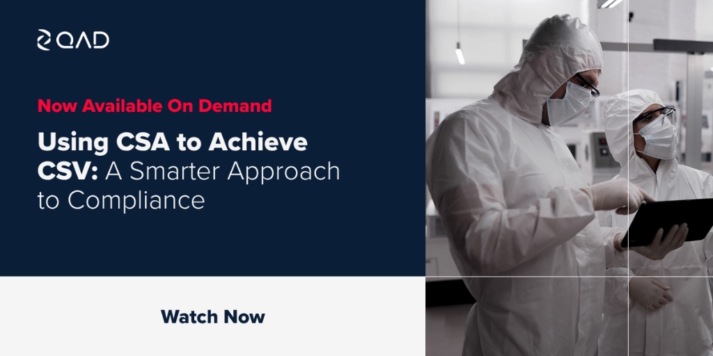 QAD_Community's tweet photo. Missed the live session? CSA is transforming how Life Sciences teams approach and execute software validation—helping them focus on critical thinking, risk-based testing, and patient safety.
Watch now: https://t.co/zyI8DaFArz
#CSA #LifeSciences #Validation #AuditReady #CSVtoCSA https://t.co/iKaeWPxhCz