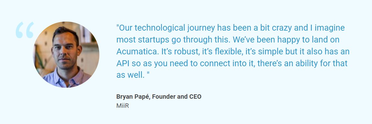 ✨ Success with Acumatica: MiiR✨

MiiR, a leader in sustainable products, has amplified their impact with Acumatica.💧

Check the full story here:  ow.ly/8FNZ50TrjRS

#CaronBusinessSolutions #Acumatica #MiiR #Sustainability #SuccessStory