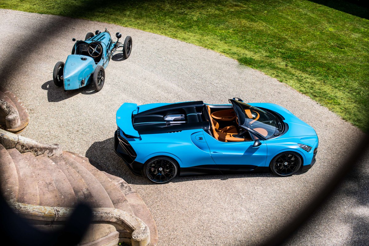 Bugatti's tweet photo. The W16 MISTRAL carries the heart of Louis Mistral in every detail. Honoring his fearless victories, this bespoke masterpiece reflects BUGATTI’s storied racing history.
#BUGATTI #Mistral #Type37
–
https://t.co/mCEE0ghyaw https://t.co/DWzl81AjnS