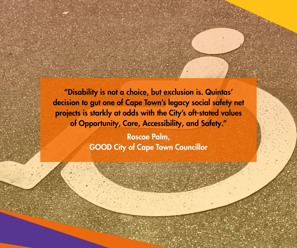 GOOD FIGHTS FOR DISABILITY ACCESS 🚨

The City of Cape Town’s plan to drastically scale back the Dial-a-Ride service from 8 September 2025 will strip the most vulnerable residents of their only safe and reliable means to reach jobs, healthcare, education, and community life.