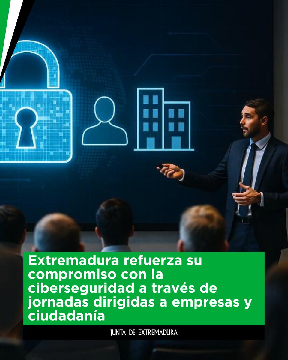 🛡️🔐 Extremadura refuerza su compromiso con la ciberseguridad a través de jornadas dirigidas a empresas y ciudadanía.

✅ Cada sesión ha ofrecido un espacio de aprendizaje práctico, con ejemplos reales.

👉🏻 Más info | juntaex.es/w/cibersegurid…