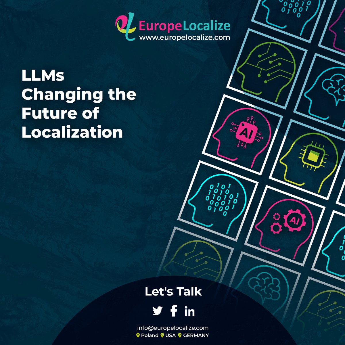 EuropeLocalize's tweet image. LLMs transform localization for compliance courses &amp;amp; contracts, but human expertise ensures accuracy.  Europe Localize blends AI &amp;amp; native linguists in 260+ languages. Full story: europelocalize.com/llm-large-lang… 

#LLM #AIinTranslation #EuropeLocalize