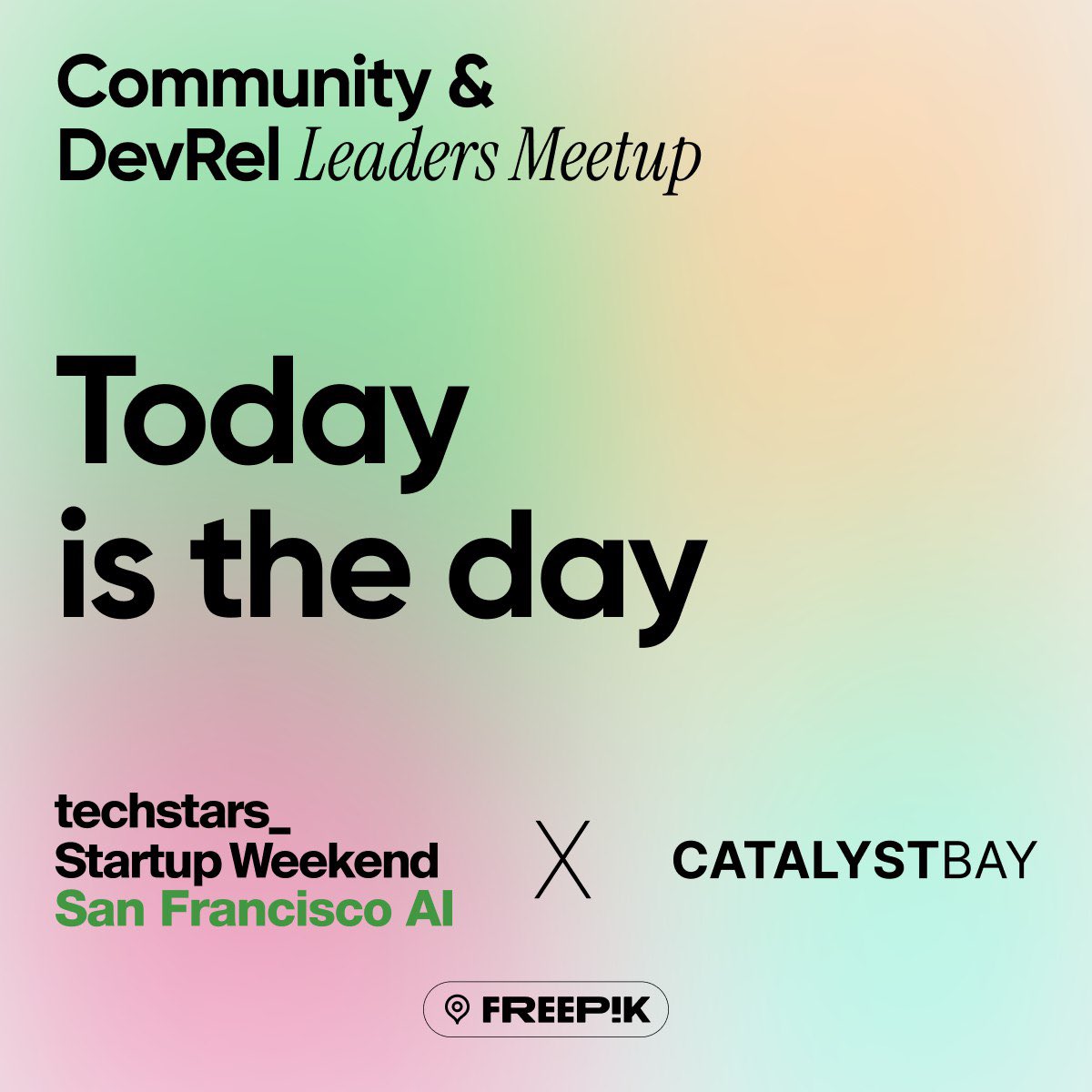 TechstarsSWSF's tweet image. Today is the day! 🧠🤝

We’re welcoming DevRel and community leaders from across the Bay to talk real strategy, connection, and growth.

📍 Freepik Studio, SF
🕘 Doors at 5:30 PM
🎟️ RSVP while you still can → lu.ma/dvmpcsiy

This is more than a meetup, and we are…