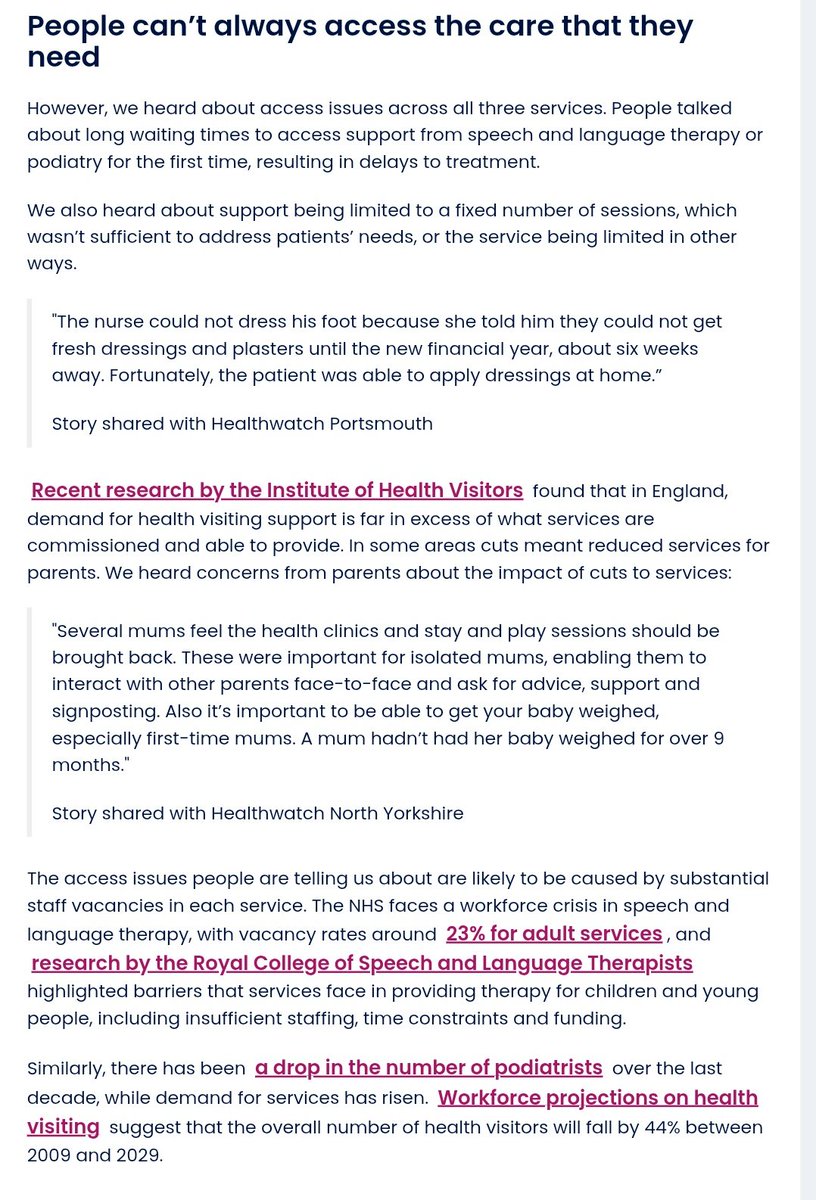 Gillian Rudd (@gillianrudd) on Twitter photo 🙏 Thank you <a href="/HealthwatchE/">Healthwatch England</a> for raising awareness of both the value of speech and language therapy, and of the issues that too many people are experiencing in accessing support.
Great to see the <a href="/RCSLT/">RCSLT 💙</a> 'A profession under pressure' report mentioned too.
<a href="/WaitUpSLT/">WAIT UP SLT</a> 🙏 Thank you <a href="/HealthwatchE/">Healthwatch England</a> for raising awareness of both the value of speech and language therapy, and of the issues that too many people are experiencing in accessing support.
Great to see the <a href="/RCSLT/">RCSLT 💙</a> 'A profession under pressure' report mentioned too.
<a href="/WaitUpSLT/">WAIT UP SLT</a>