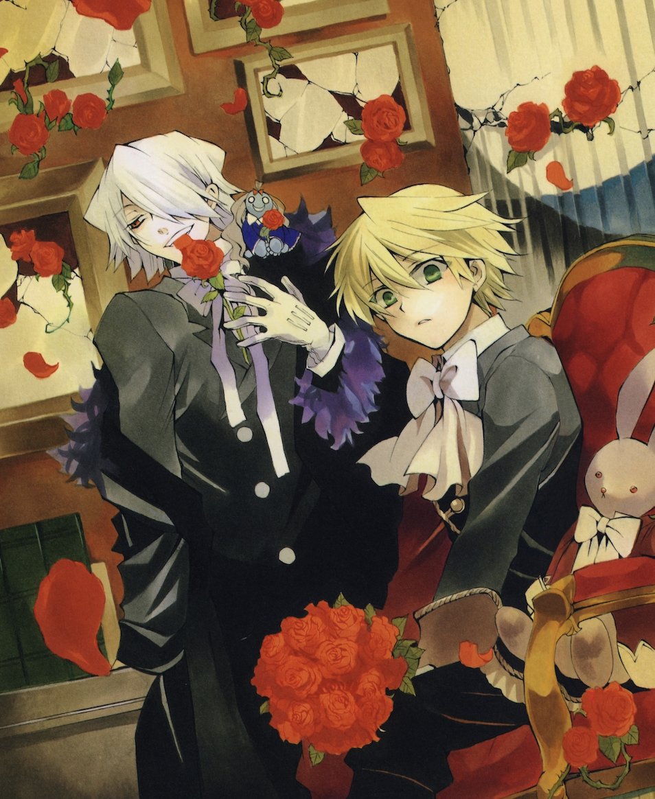 anozaday's tweet photo. We see other children of ill omen (notably Break) depicted with similar red complementary colors in promotional material as well. PH is a great example of Mochijun's penchant for symbolism &amp; foreshadowing not just within the context of the story, but in supplementary material too https://t.co/AQ0X3mUM9c