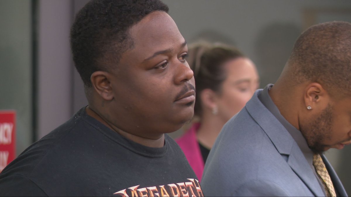 Gregory Wright, 32, at arraignment this a.m.  7th person charged in July 26 downtown melee. Wright charged w/agg. riot &amp; agg. robbery.  Police say he ripped gold chain from neck of man who was on ground getting beaten. No Caucasian people involved in brawl charged yet. <a href="/Local12/">Local 12/WKRC-TV</a>