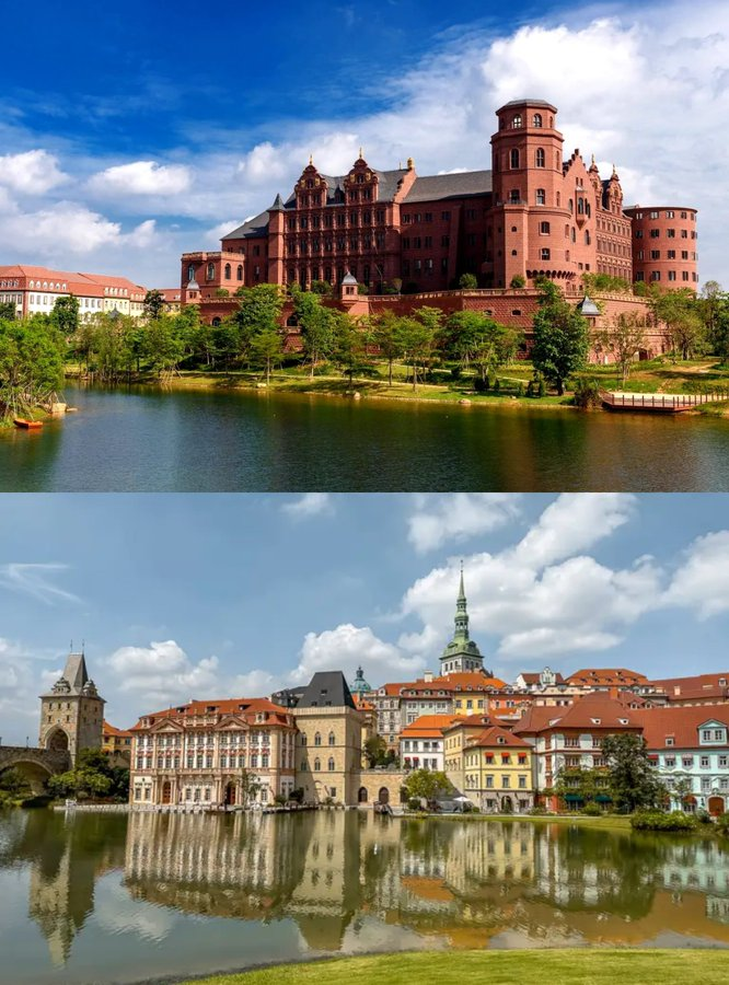 pitdesi's tweet photo. Did you know Huawei’s R&amp;D campus is made up of full-scale replicas of 12 European towns, all linked by light rail and boats? https://t.co/gY0CWxAwPy