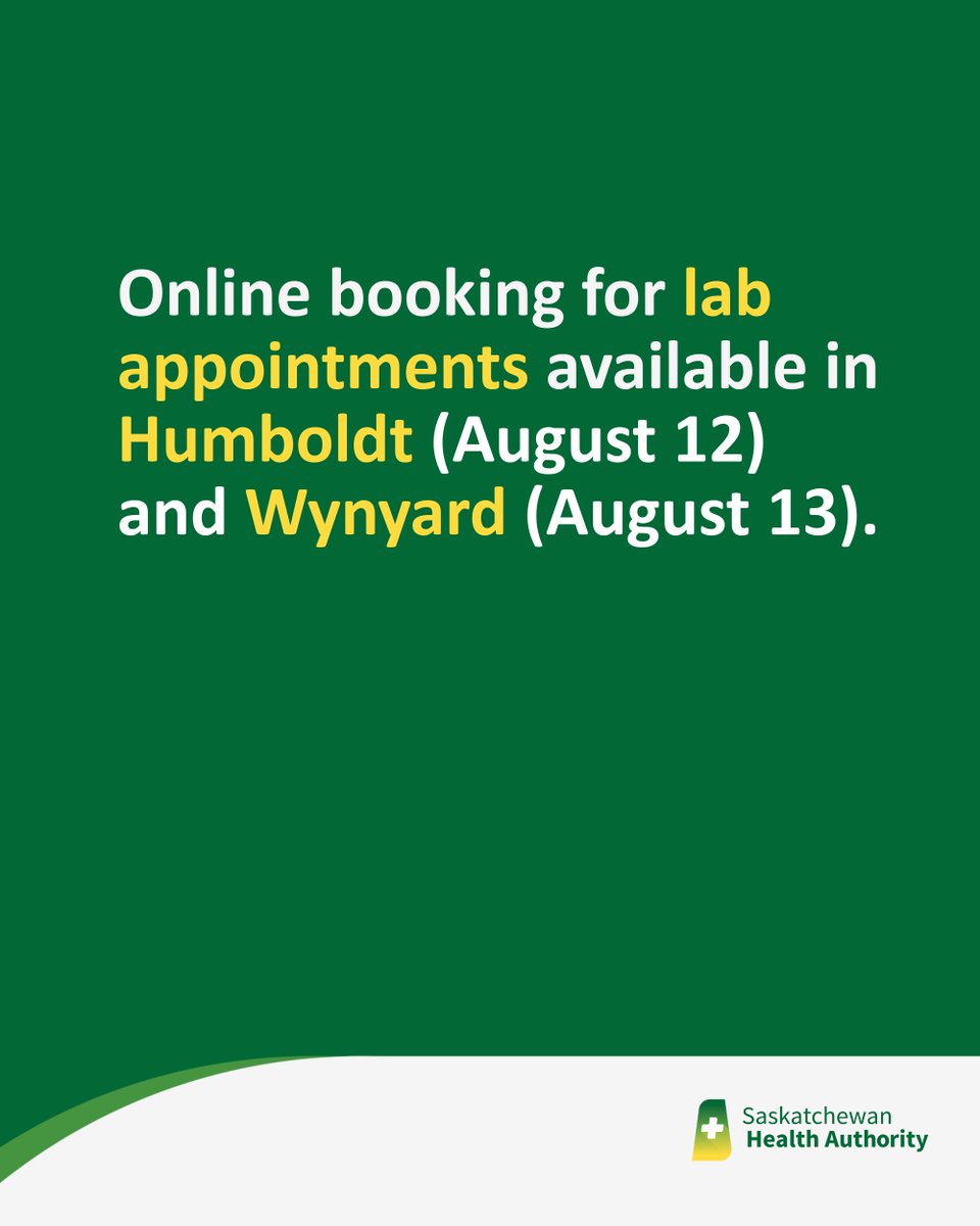 SaskHealth's tweet photo. The online SHA Patient Booking System tool enables patients to schedule appointments for blood and urine collections, electrocardiograms (ECGs), and glucose tolerance testing.  

Read more: https://t.co/e7oo02TbVb https://t.co/KPRuuNy72N