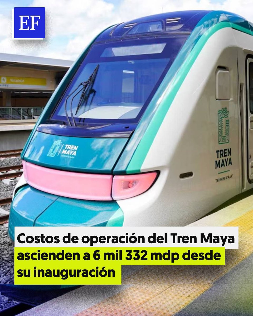 🔴 Siguiente parada, números rojos: el Tren Maya ha perdido 5,807 millones de pesos desde su inauguración, además de tener un costo de operación de más de 6 mil mdp

➡️ tinyurl.com/v3pc8x55