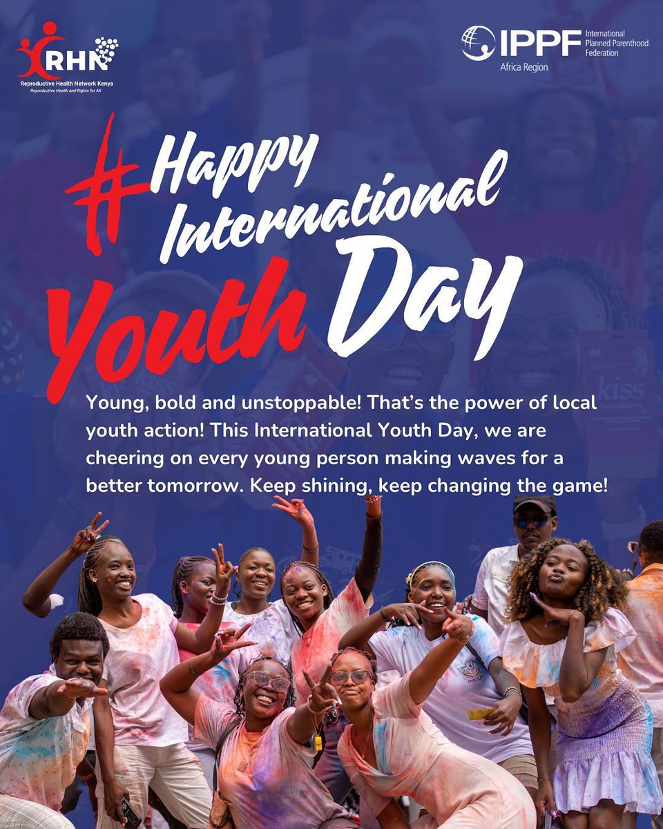 We’re loud. We’re bold. We’re unstoppable. 
This #InternationalYouthDay, we celebrate young people turning energy into action &amp; action into change. 
Keep shining. Keep shaking the table as we reform policies.
#RHNK4SRHR #RHNKImpact