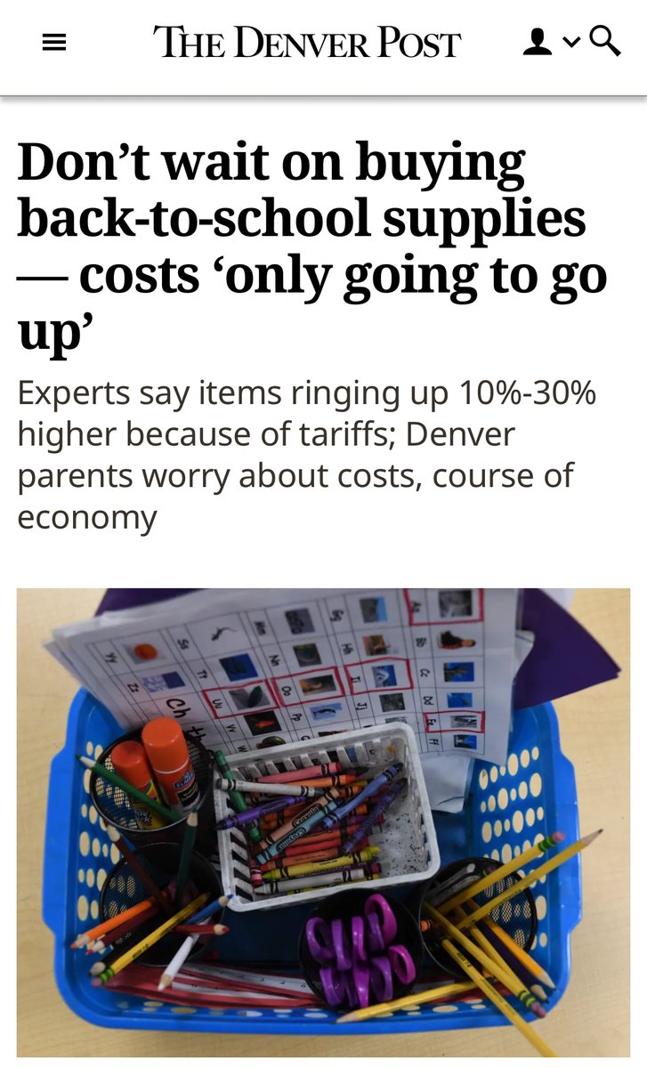 COMainstream's tweet photo. Hardworking Coloradans were promised lower costs "on day one." Trump's #tarifftaxes – which are now the highest they’ve been in nearly a century – will hit Colorado families with $2,400 in higher costs this year. #COPolitics https://t.co/7Lzz8el8LD https://t.co/R2s1ri71Cm