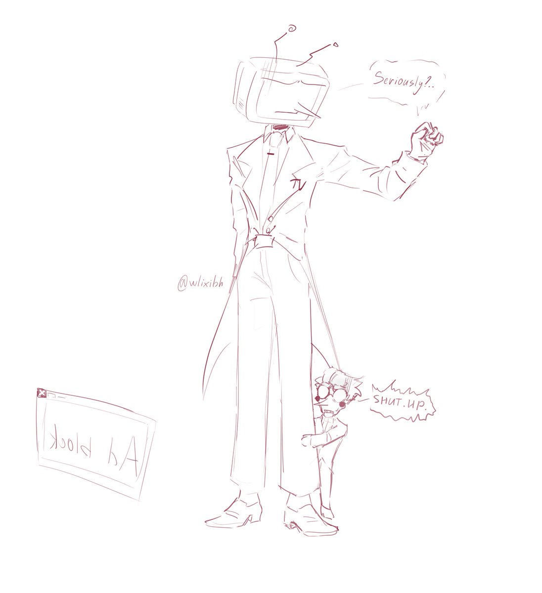 wlixibh's tweet photo. I have a headcanon that Spamton is afraid of adblock hehehe
#DELTARUNE #spamtenna #spamton #tenna #spamtongspamton #fanart # https://t.co/FTtRKFF56y