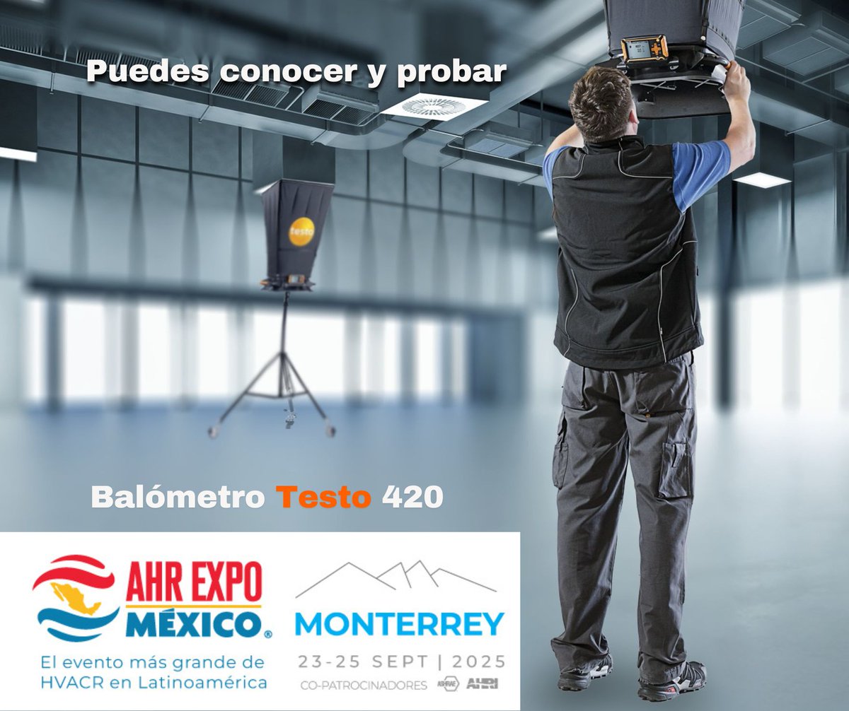 Testo I  #climatizacion
❗📣 ¡Mediciones a través de una App! Realiza mediciones de caudal de aire desde tu smartphone vía Bluetooth con el balómetro #testo 420. Descubre lo que realmente importa 👉 gimim.com/testo-420-balo…
#testomx #ahrexpomexico #ahrexpomexico2025
<a href="/ahrexpomexico/">AHR EXPO MÉXICO</a>