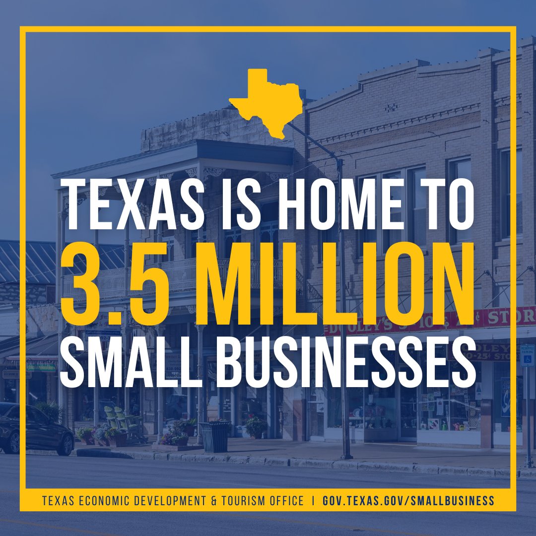 Texas is proudly home to more than 3.5 MILLION small businesses — making up 99.8% of ALL Texas businesses!

Review <a href="/SBAgov/">SBA</a>'s newly released 2025 Texas Small Business Profile to learn more on Texas’ growing small business landscape &gt;&gt; bit.ly/45dk6Pe