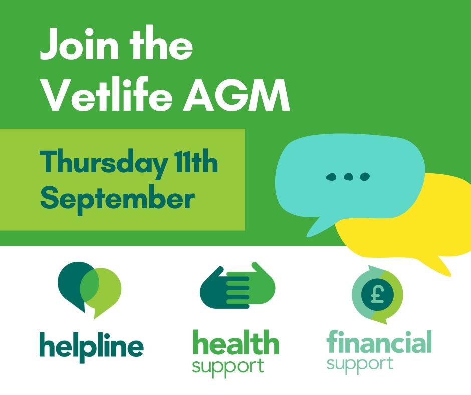 Members are invited to join the Vetlife Annual General Meeting on Thurs 11 Sep at 12pm  - attend in person or online via Teams.

✅ RSVP by Mon 1st Sep to secure your place &amp; get your meeting details.

📧 Email info@vetlife.org.uk to confirm.

We look forward to seeing you there!