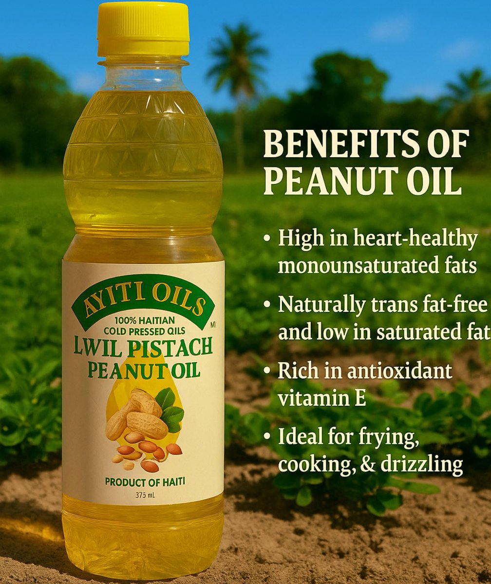 Meet Ayiti Oils – Lwil Pistach / Peanut Oil 🇭🇹🥜 100% Haitian cold pressed oils 

If you’ve been following my journey, you know I’ve been deep in the process of creating my peanut oil. After playing around with different ideas, I’m locking in the name Ayiti Oils. It feels right