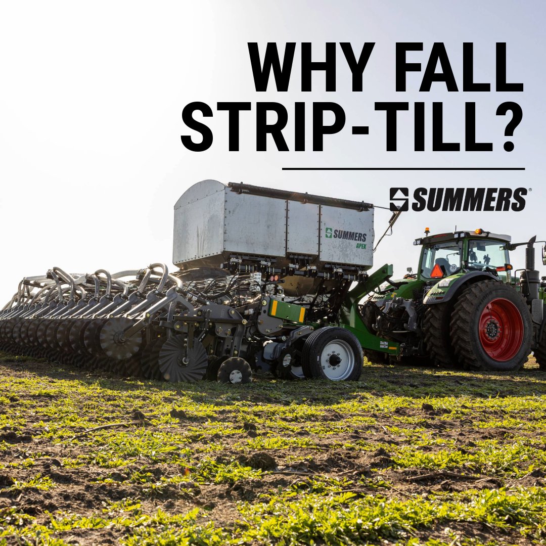 summersmfg's tweet image. Fall is prime time for strip-till — and here’s why:
✔️ Creates a well-structured seedbed 
✔️ Allows time for soil to settle
✔️ Perfect window for applying nutrients efficiently
✔️ Reduces fieldwork &amp;amp; planting delays
 summersmfg.com/application-pr… 
#StripTill #FallTillage #SummersMFG