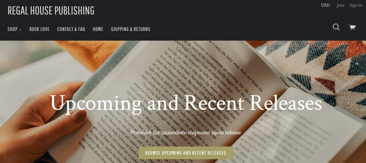 Buy two books get third 50% off plus a free gift book  
-or-  
Two free book gifts and free shipping with any order over $95

Regal House Store: …al-house-publishing.mybigcommerce.com/#