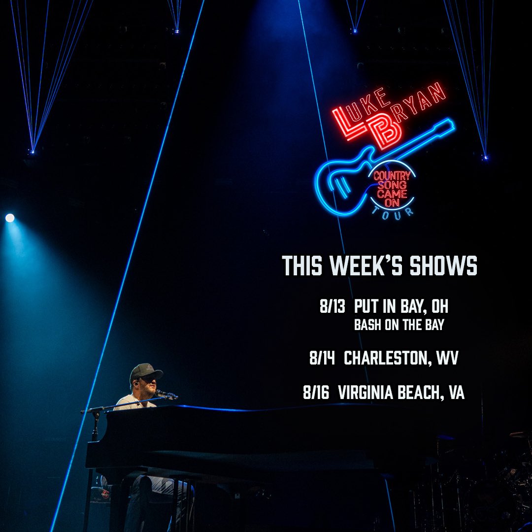 See y’all this week in Ohio, West Virginia, &amp; Virginia #CountrySongCameOnTour

lukebryan.com/tour