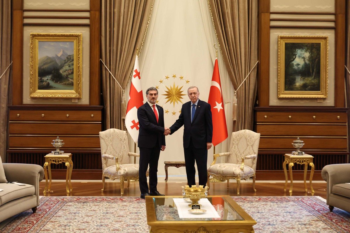 Mikheil Kavelashvili (@geopresident_) on Twitter photo I held a bilateral meeting with the President of the Republic of Türkiye, Recep TayyipErdoğan. (<a href="/RTErdogan/">Recep Tayyip Erdoğan</a>)
During the meeting, we discussed the active agenda of bilateral and multilateral relations between Georgia and Türkiye, as well as prospects for future cooperation.
I I held a bilateral meeting with the President of the Republic of Türkiye, Recep TayyipErdoğan. (<a href="/RTErdogan/">Recep Tayyip Erdoğan</a>)
During the meeting, we discussed the active agenda of bilateral and multilateral relations between Georgia and Türkiye, as well as prospects for future cooperation.
I
