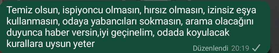 Çok mu şey istedik sanki kyk odasında yaşayacağım arkadaşlardan