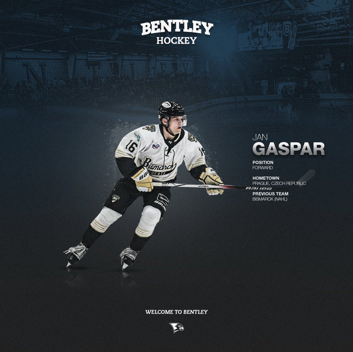 Prague➡️Bentley

A native of Prague in The Czech Republic, Jan Gaspar joins the Falcons after playing with Bismarck in the NAHL last season.

Prior to the NAHL, Jan played in Sweden’s J20 Nationell league and represented Czech youth national teams at different age groups 🇨🇿