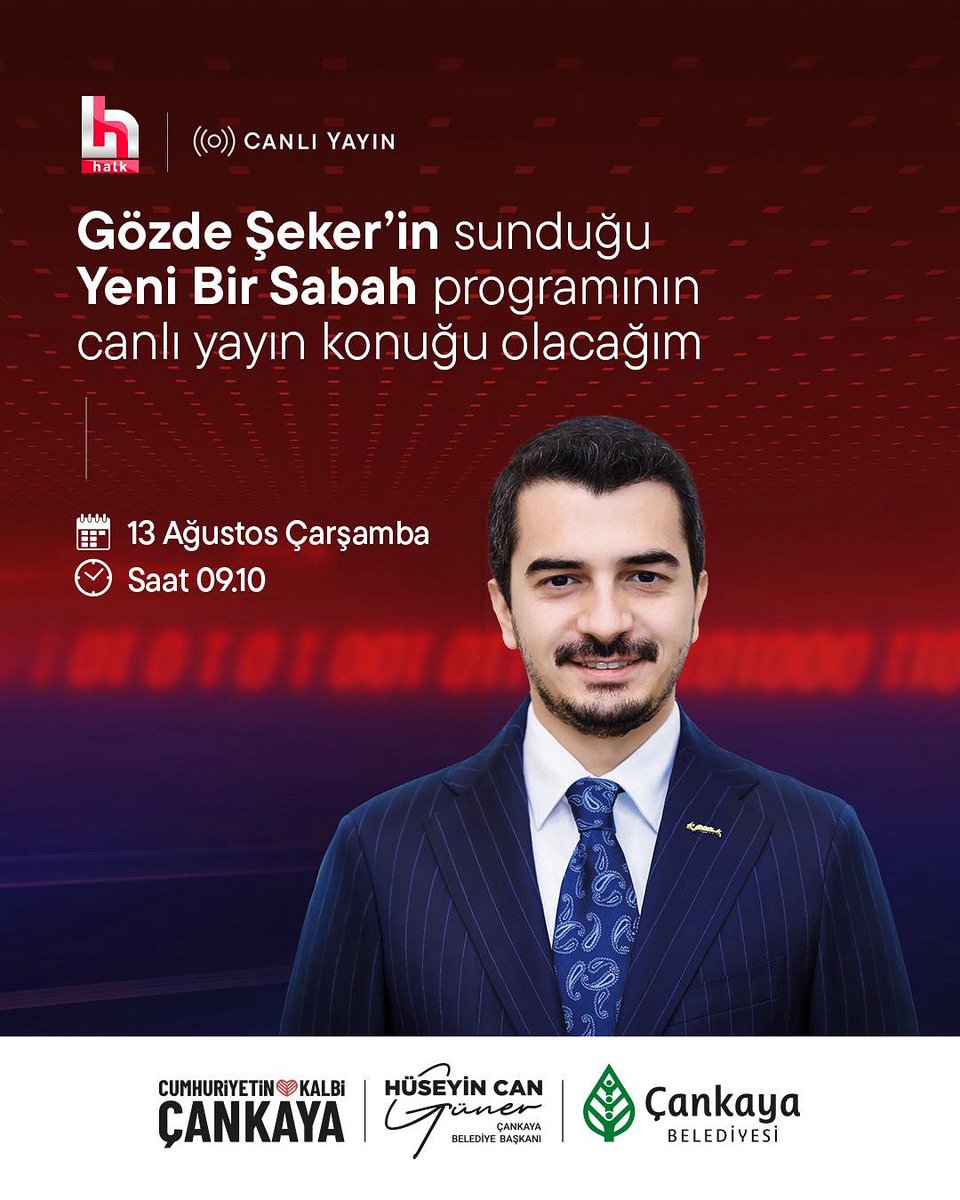 Yarın sabah Halk TV’de Gözde Şeker ile Yeni Bir Sabah programının konuğu olacağım.

🗓️ 13 Ağustos Çarşamba
⏰ 09:10