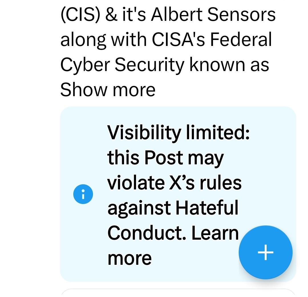 Bryan James Blehm (@blehmlawaz) on Twitter photo It appears X is once again censoring speech regarding our elections and election security. How is criticism of a corrupt government agency and its hack non-governmental organization hate speech? Are CISA and CIS still embedded in our social media companies? Follow <a href="/AZDesert_Rose/">AZ Election News</a> It appears X is once again censoring speech regarding our elections and election security. How is criticism of a corrupt government agency and its hack non-governmental organization hate speech? Are CISA and CIS still embedded in our social media companies? Follow <a href="/AZDesert_Rose/">AZ Election News</a>